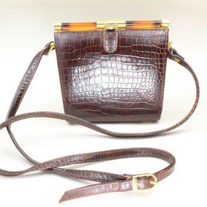 Vintage 50's Inge Christopher Leather Embossed Structured Purse